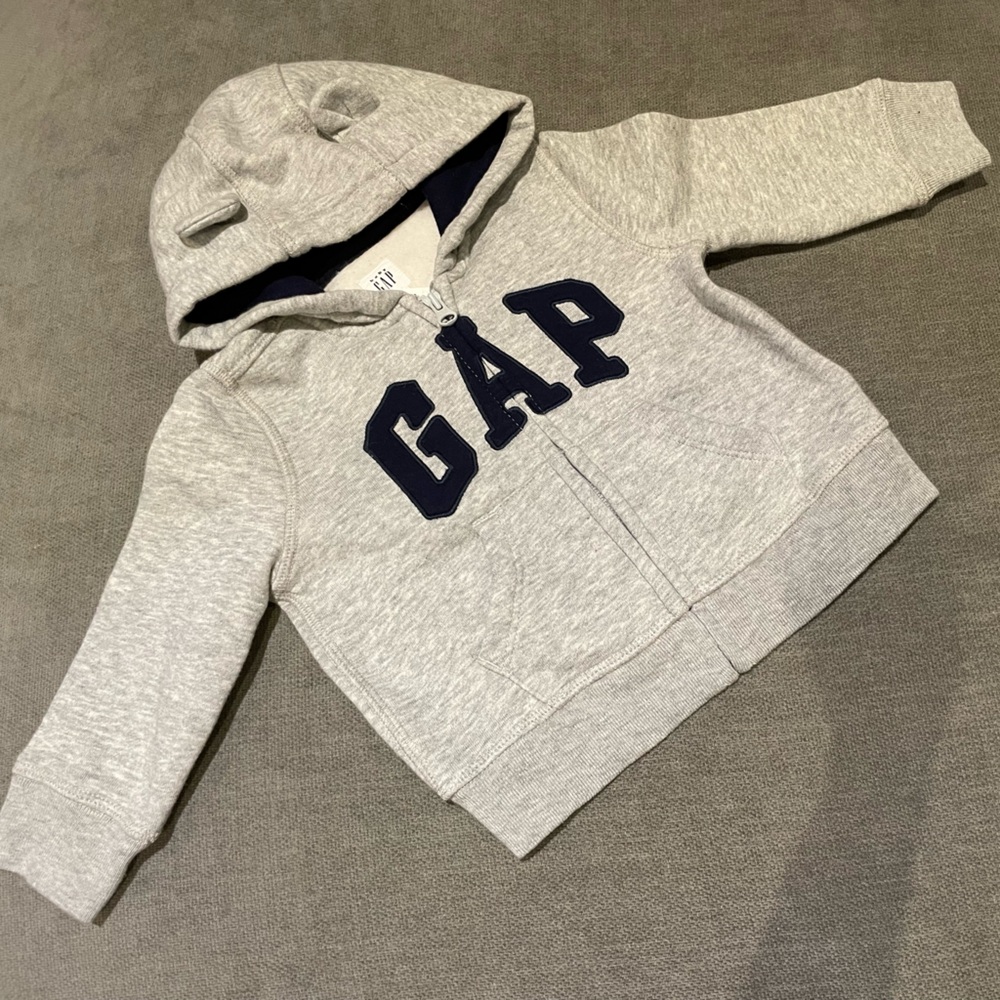GAP Kids Light Gray Bear Hoodie